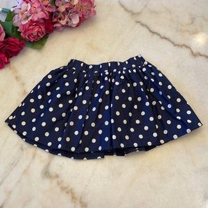 Navy & White polka dot skirt 4(xs)